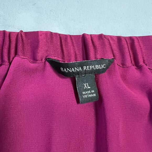 Banana Republic Tiered Soft Satin Skirt with Slit Size X-Large Pull On Colorful - Picture 3 of 8